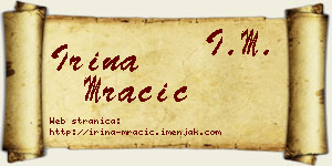 Irina Mračić vizit kartica